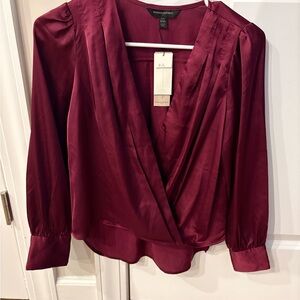 Banana Republic Deep Red Wrap Blouse